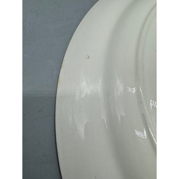 Vtg eggshell nautilus Oval Ceramic Serving Platter White Rose Pattern Green READ - Picture 11 of 14